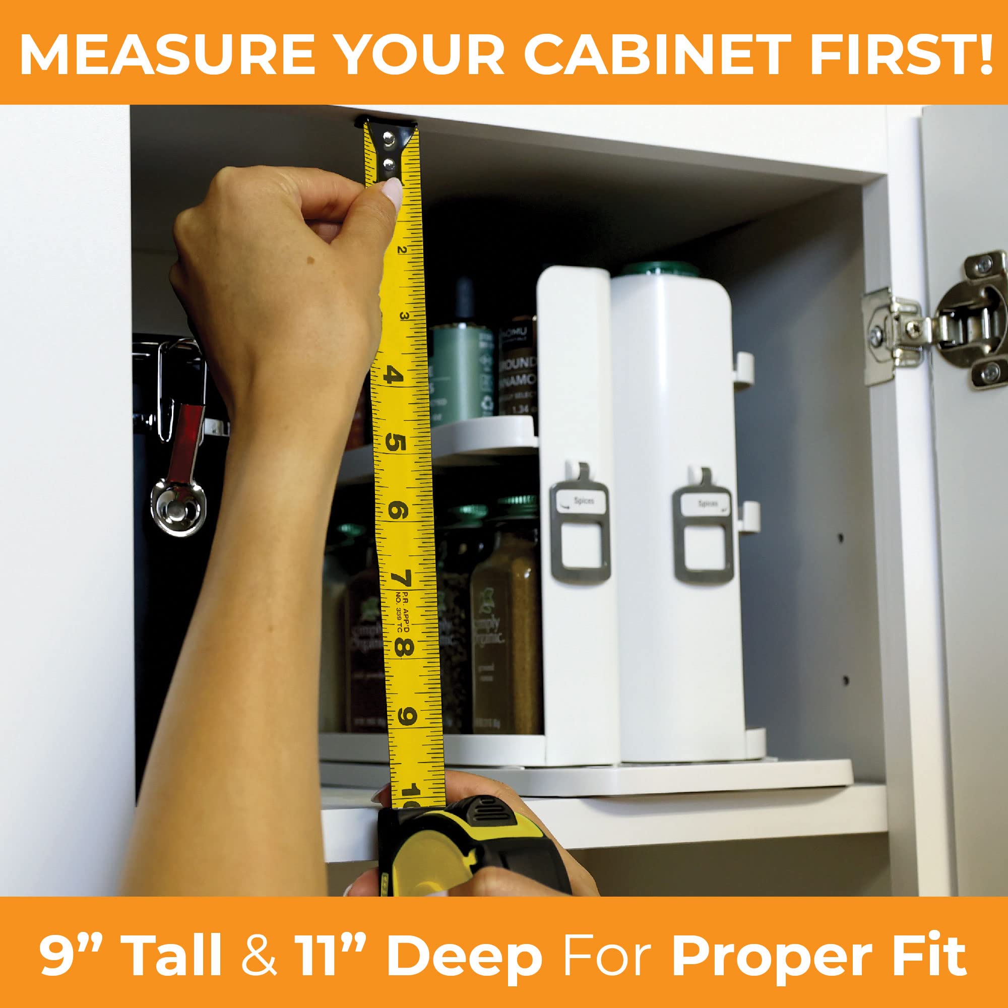 Caddy SNAP! (White) Pull & Rotate Spice Rack Organizer 3