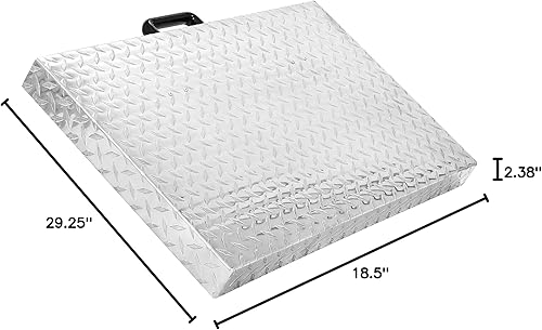 Miniatura 10 de Kojem Cubierta dura para parrilla de 28 pulgadas, compatible con Blackstone de 28 pulgadas, tapa de aluminio plateado con placa de diamante