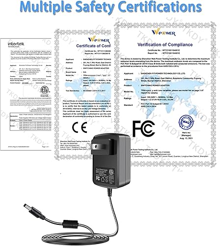 Miniatura 5 de TKDY Cable de alimentación de 24 V CC, adaptador de 24 V CC 1.5 A, CA 110-240 V CC en 24 voltios, 1 A, 0,5 A, cargador de pared para difusor