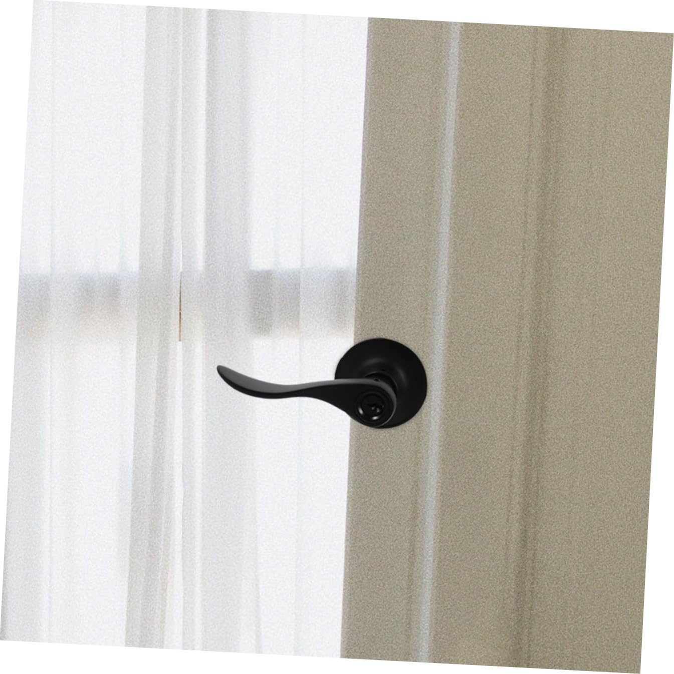 Door Lever Handle Lock for Bedroom and Bathroom, Black Finish, Privacy Lock, Compatible with Standard Interior Doors,