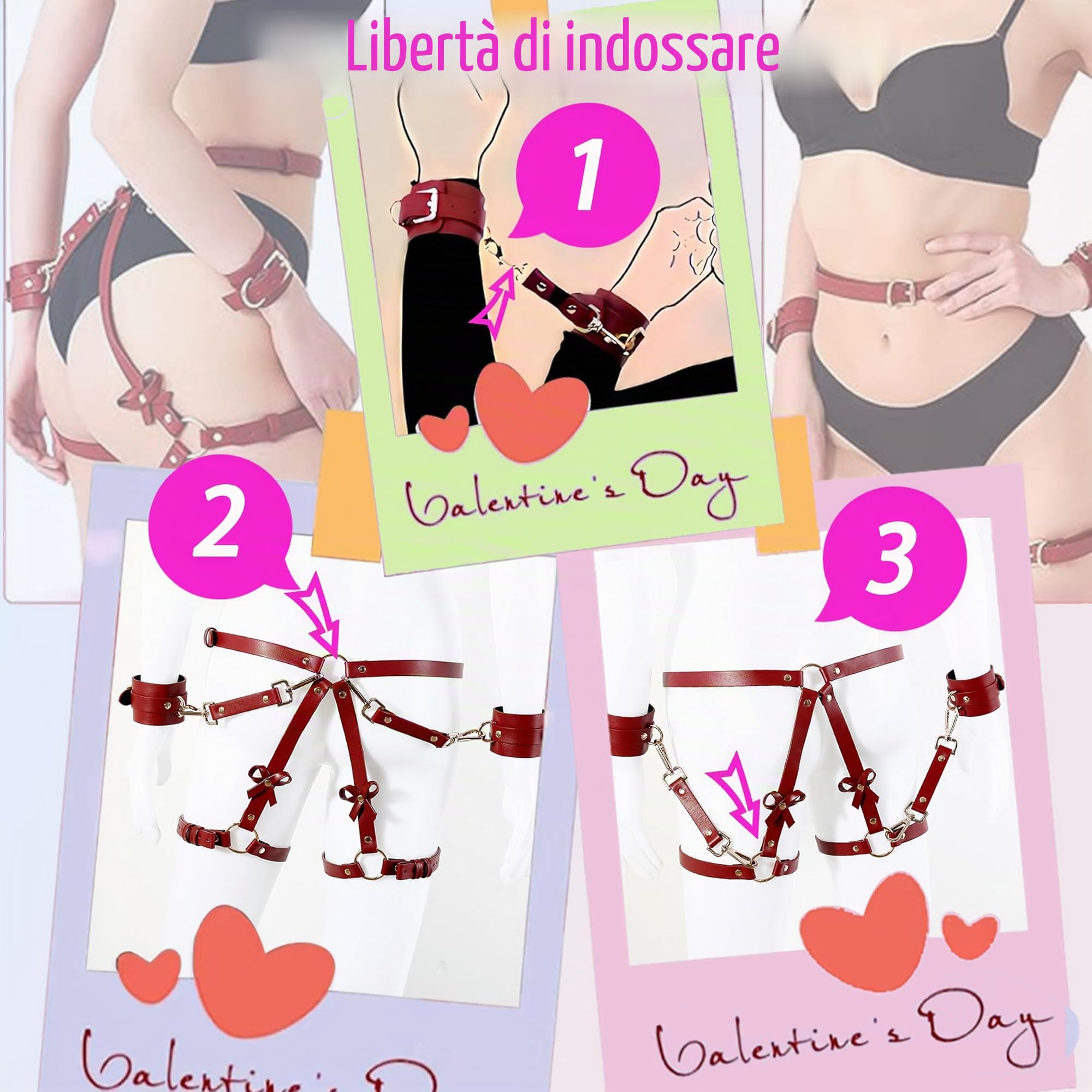Punk Leather Thigh Harness & Waist Chain Belt – Perfetto per Halloween, discoteche ed eventi gotici