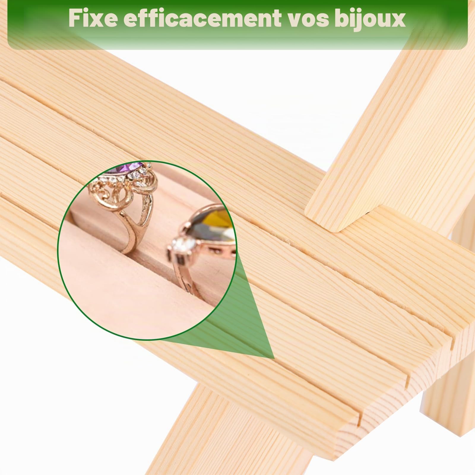 AKOLAFE Lot de 2 Présentoirs en Bois 3 Niveaux Présentoir Étagère 39 x 30 x 24CM Etagere Parfum Bois Étagères de Présentation avec Rainure Presentoir Parfum Détachable pour Artisanat, Figurine, Bijoux