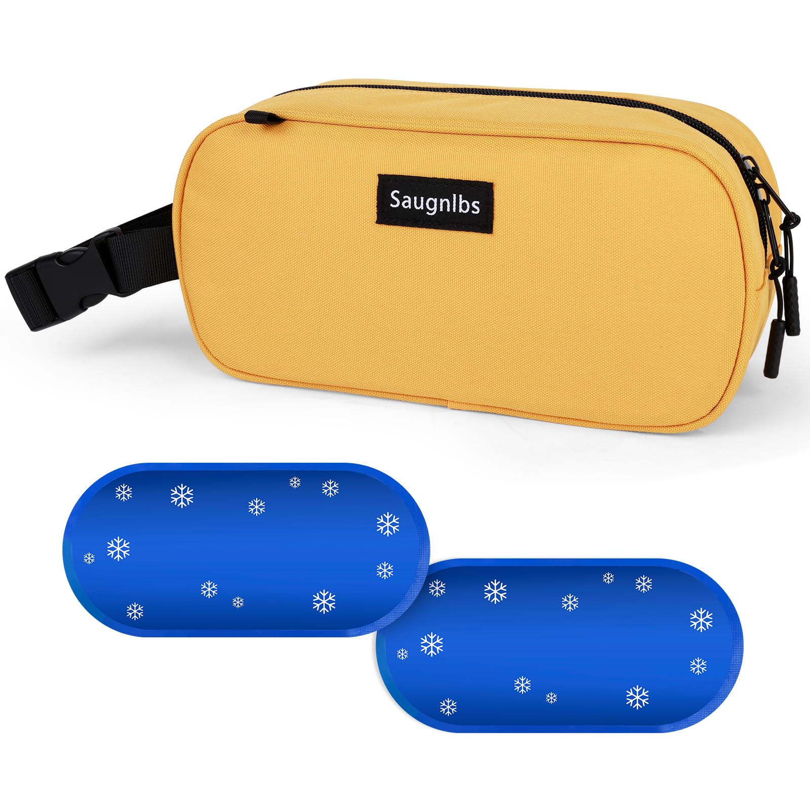 Petit sac isotherme, sac isotherme petit, mini sac isotherme, repas congelable avec 2 poches de glace pour le travail, l'école, les voyages, boîte à collation congelable pour adultes, 25,4 x