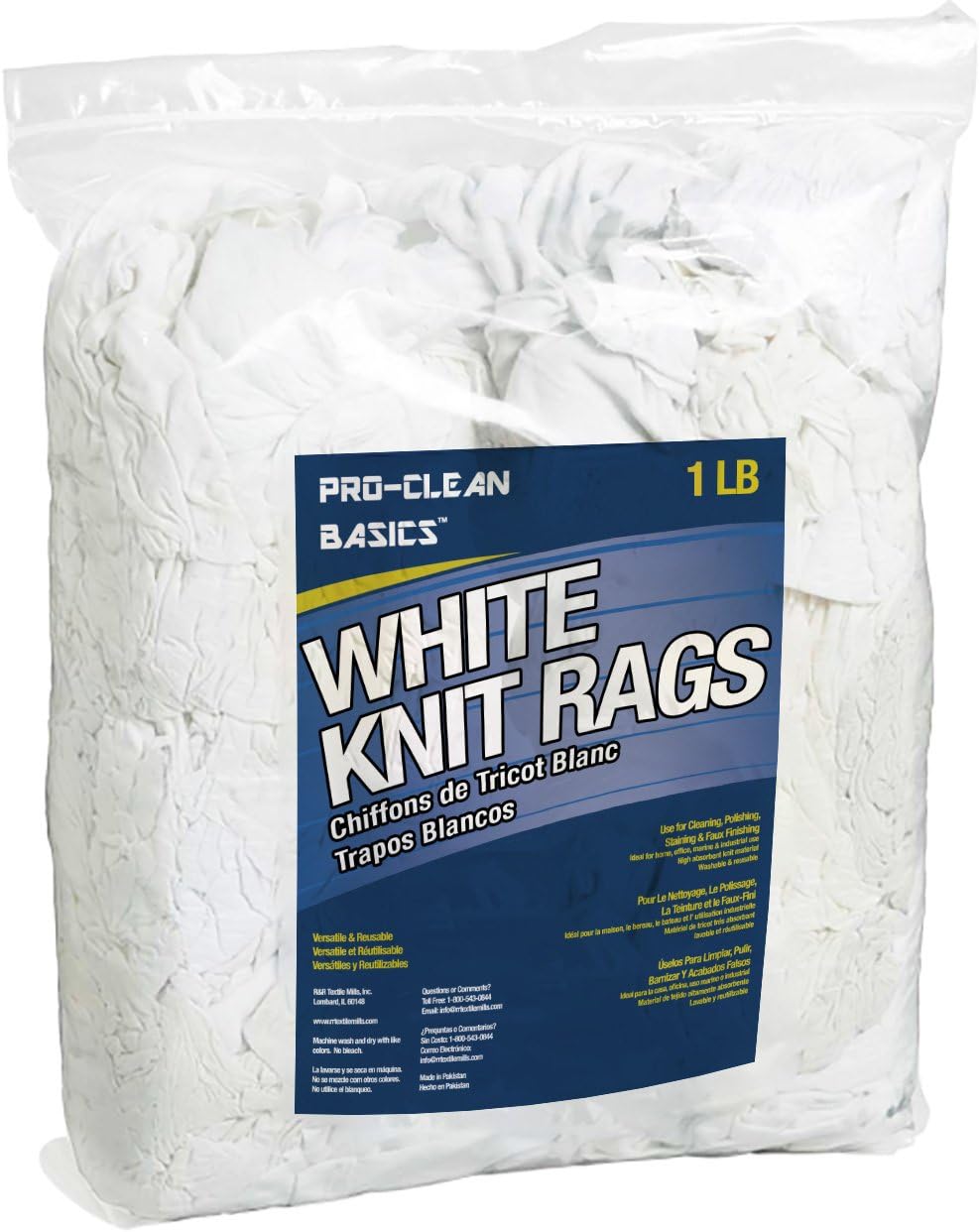 White T-Shirt Cloth Rags: 1 lb. Bag