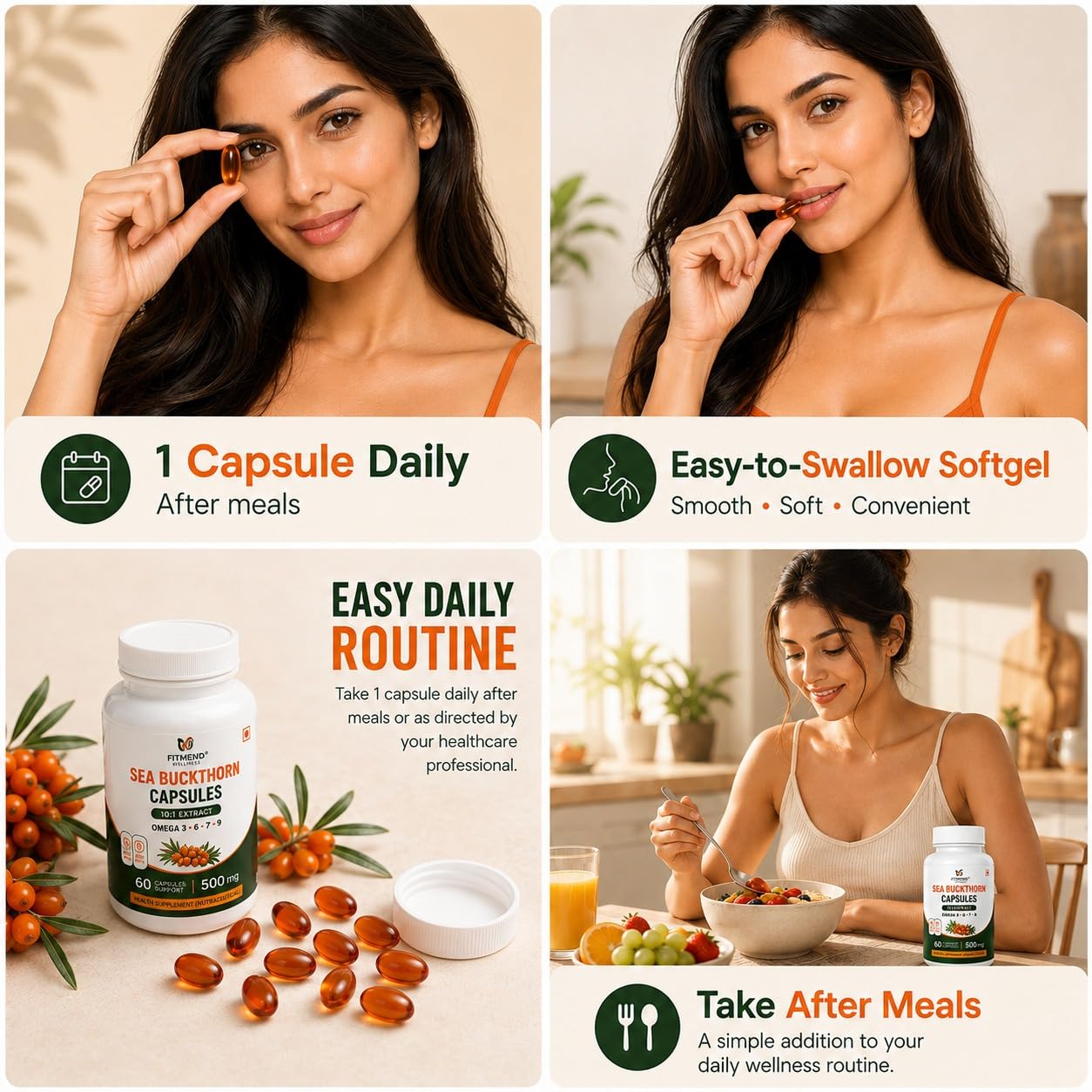 Sea Buckthorn Extract 500mg, Omega 3-6-7-9, 60 Softgels — Amazon image 6