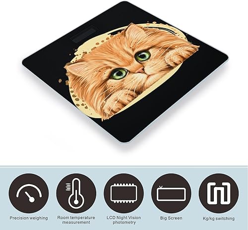 Miniatura 3 de Báscula digital de gatito esponjoso para peso corporal, báscula de peso inteligente, báscula de baño para el hogar y el dormitorio