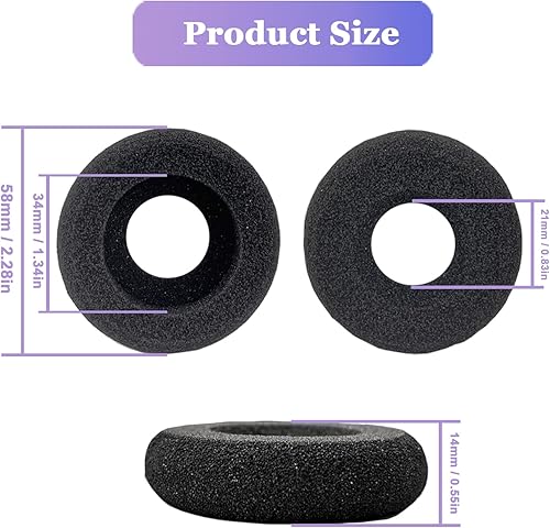Miniatura 4 de Almohadillas de espuma de repuesto para Plantronics HW251N HW261N HW510 HW520 Blackwire C320 3210 3220 3320 Jabra PRO 920 Biz 1500 GN2000 (4