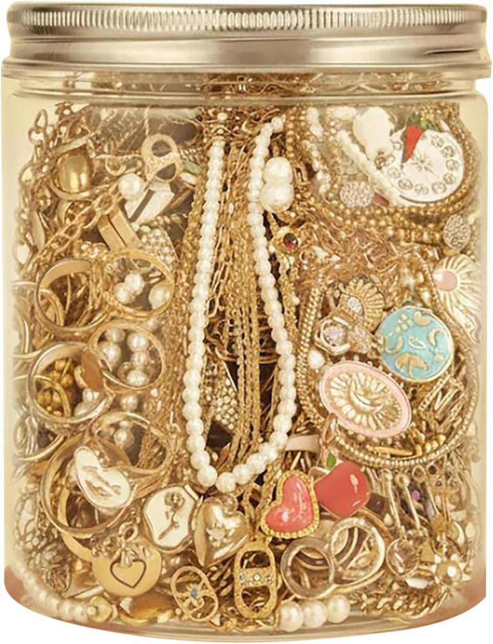 Mystery Jewelry Jar for Women, Vintage Surprise Jewelry Set, Mixed Collection with Necklaces Earrings Rings Bracelets, Unique Gift Box for Her, Alloy Fashion Accessories