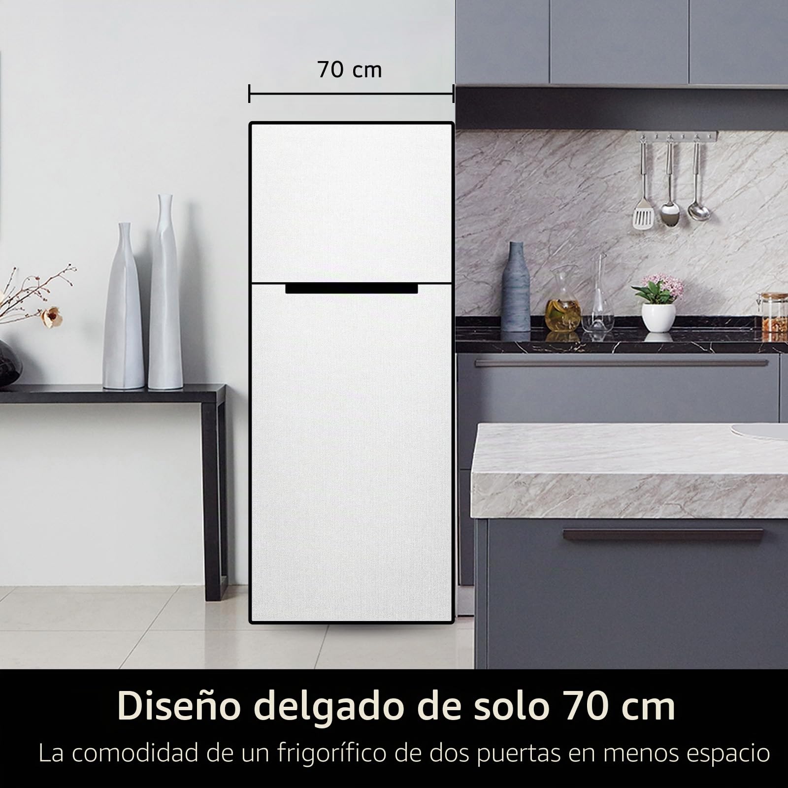 LG GTBV44PYBKD Frigorífico Doble Puertas 70cm Clase E 461L Conectividad WiFi con aplicación Thinq Conexiones Planas, Tecnología de Refrigeración Puerta y Lineal, Pantalla Externa Compresor Smart