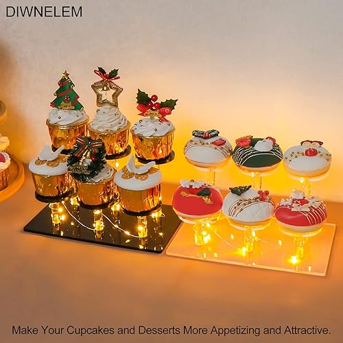 Miniatura 5 de DIWNELEM Soporte acrílico para cupcakes de 6 niveles para colecciones, figuras, cosméticos, joyas, juguetes, organizador de perfumes, estantes