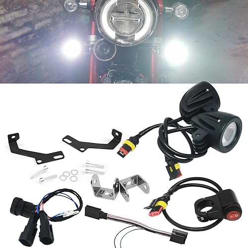 Kit de luz auxiliar LED con conector compatible con Honda Monkey 125 Z125M Z125MA (2019-actual) (blanco #2)