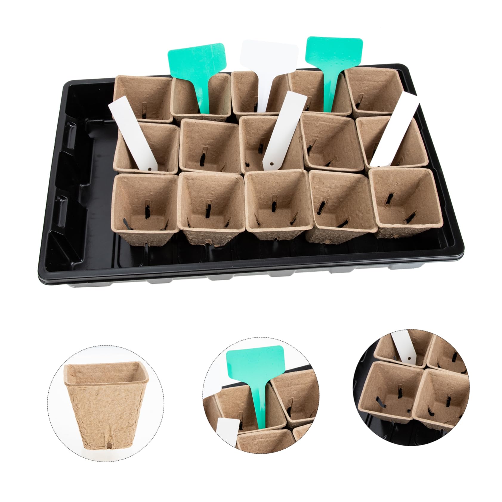 Kisangel Contenitori Di Torba Biodegradabile Per Avvio Di Piante Kit Di Contenitori Per Vivai Vasi Per Principianti Forniture Per Vivai Piccoli Vasi Per Incubazione Di Piante