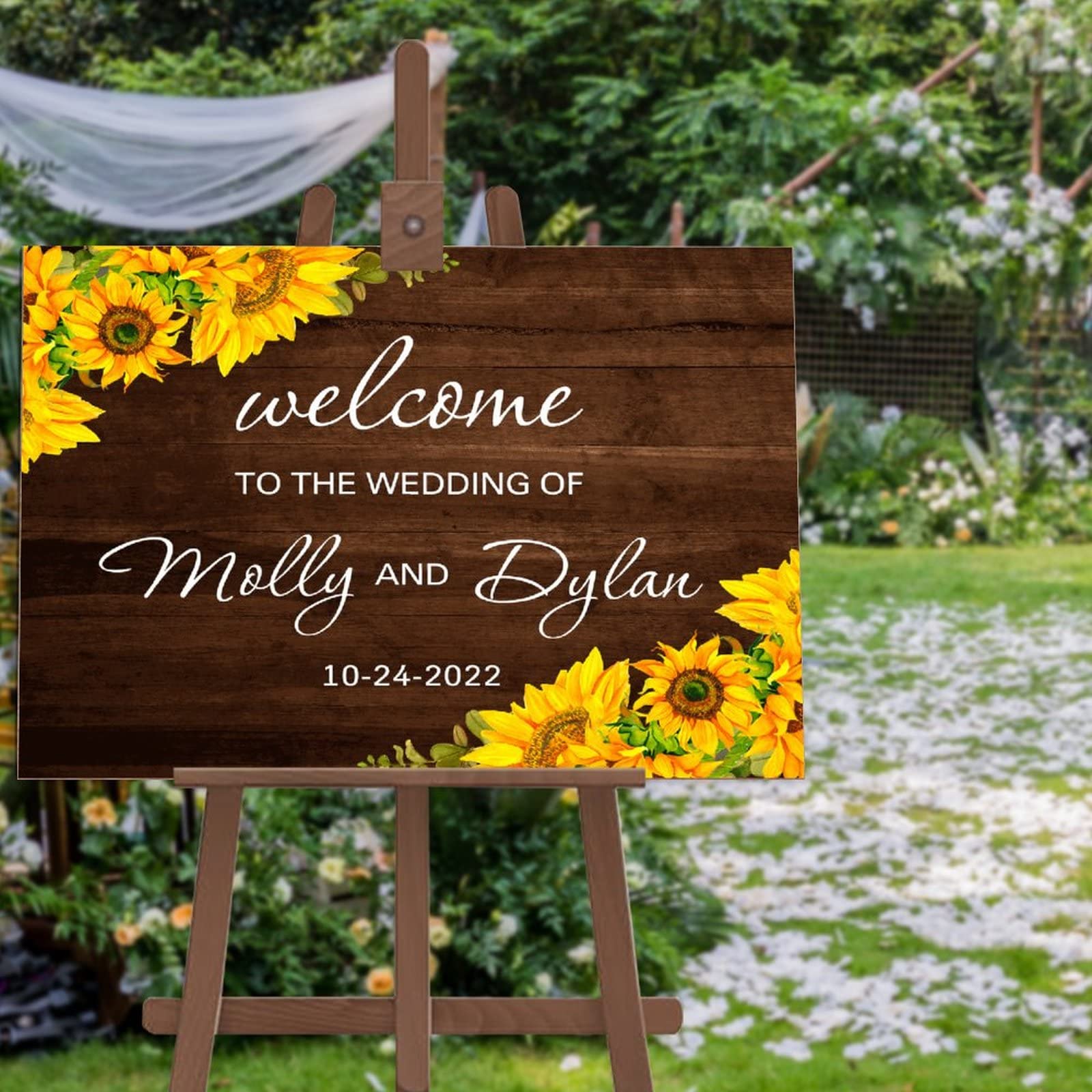 Panneau de bienvenue mariage bois personnalisé pour sceller votre union