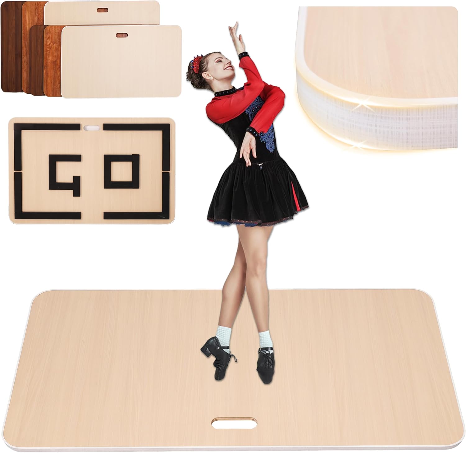 PreGymnastic Tap Board for Dancing at Home, Dance Floor, Portable Tap Board,Ideal for Dancers Home & Outdoor, Two Sizes and Three Colors