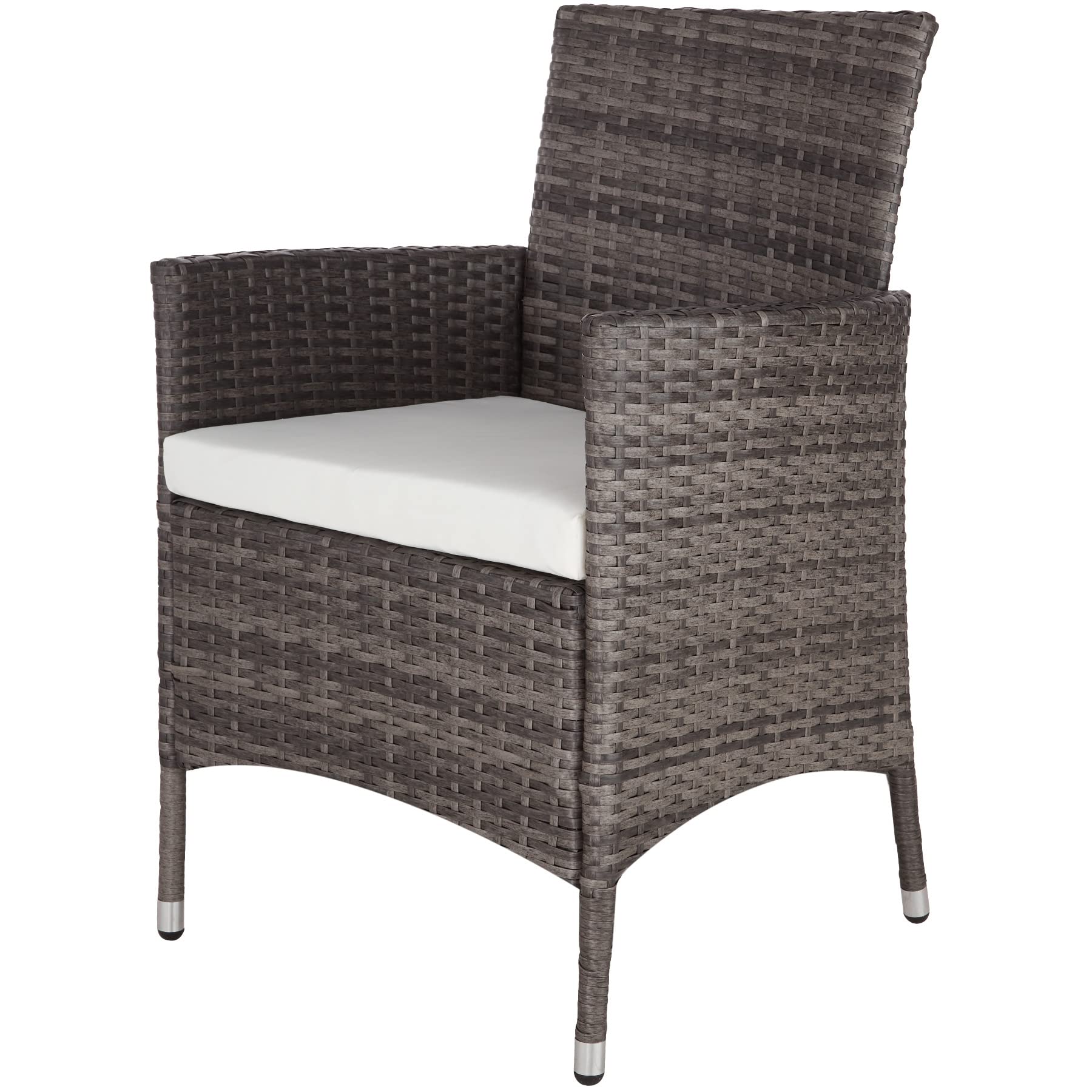tectake® Conjunto Jardín Exterior de Ratán y Aluminio, Muebles Jardín Exterior Resistentes a Intemperie, para hasta 6 Personas, con Tornillos de Acero INOX. y Funda Protectora - Gris
