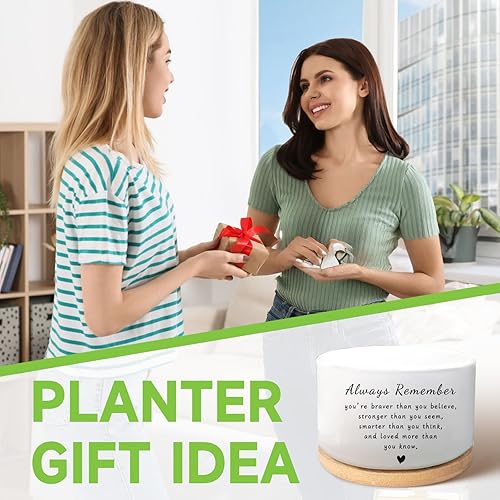 Miniatura 6 de Regalos inspiradores para mujeres, bonita maceta para suculentas, maceta de cactus para amantes de las plantas, regalo motivacional de animación de