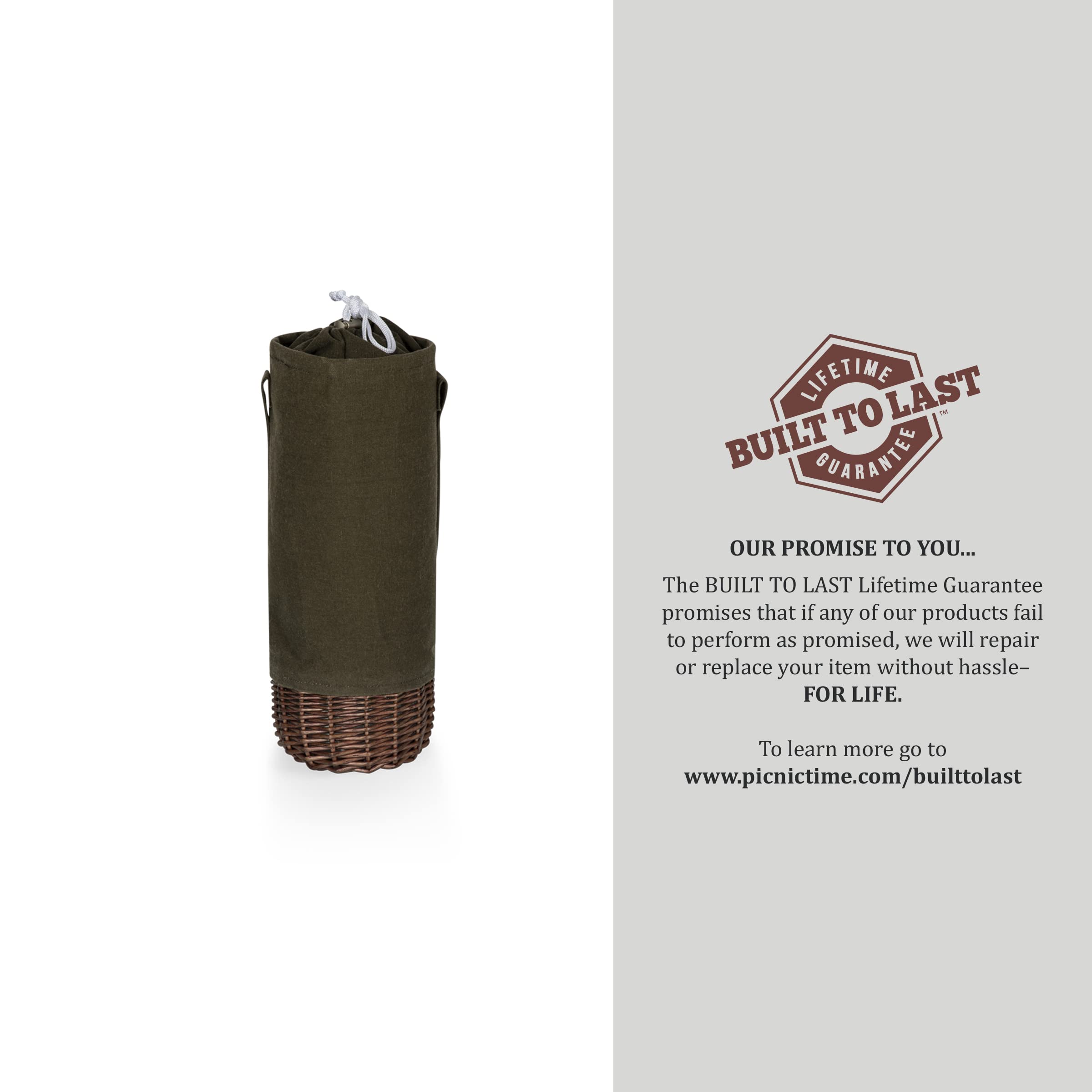 PICNIC TIME Buffalo Bills Malbec - Canasta de Botella de Vino con Aislamiento de Lona y Sauce