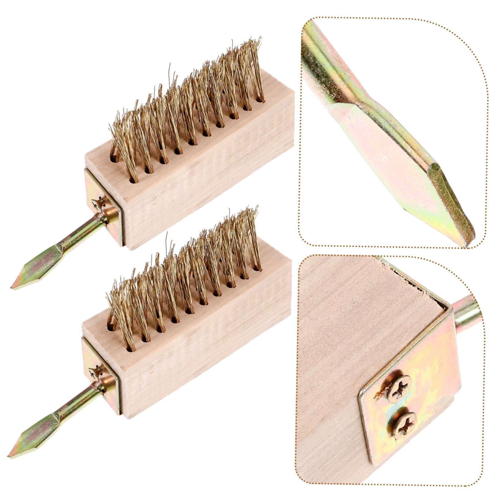 INOOMP Stainless Wire Brush for Trimmer Paving Brush Garden Cleaning Tool Long Handle