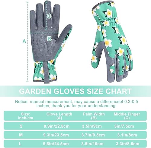 Miniatura 4 de Jamo Homzi Guantes de trabajo de deshierbe de jardinería, guante de cuero para el jardín para las mujeres a prueba de espinas ninguna puñalada