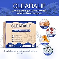 Vista 76 de CLEARALIF Laundry Detergent Sheets, Orange, 64 Load, CLEARALIF Laundry Detergent Strips Eco Friendly & Hypoallergenic