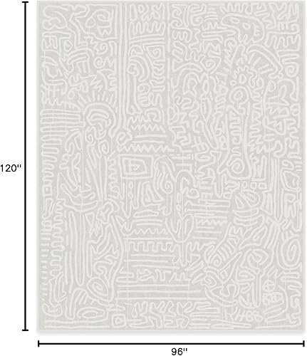 Miniatura 27 de RUGGABLE x Keith Haring - Alfombra lavable, estilo libre, color perla de 5 x 7, resistente a las manchas, antideslizante, con almohadilla estándar