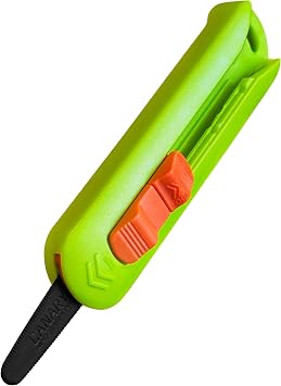 CANARY Box Cutter Retractable Blade, Mini Box Opener Tool [Non-Stick Fluorine Coating Blade], Made in JAPAN, Green DC-15F-1