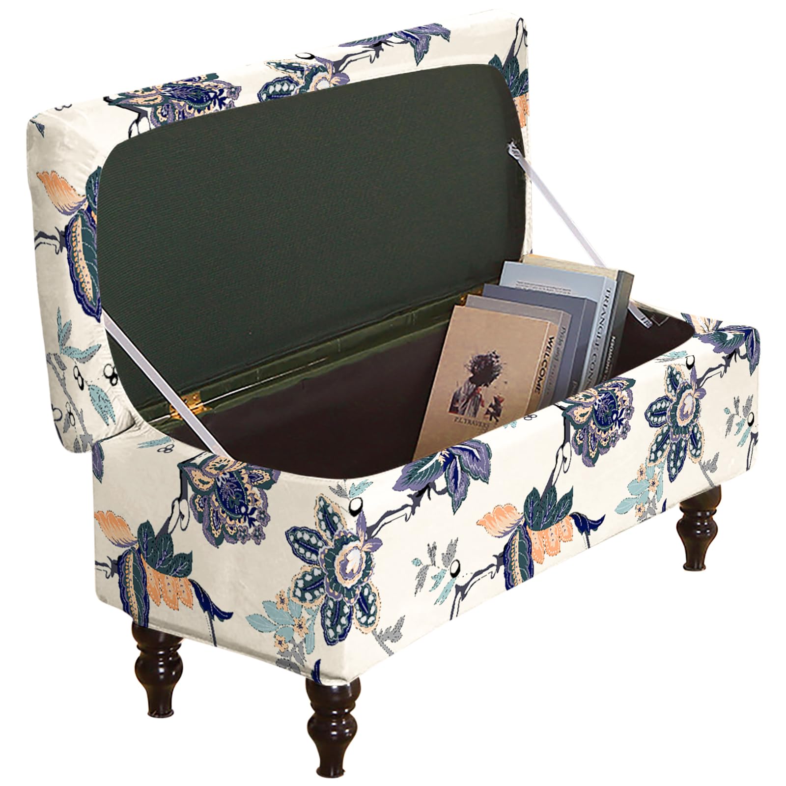 FUANGUI Ottoman Cover Slipcovers Rectangular Folding Stretch