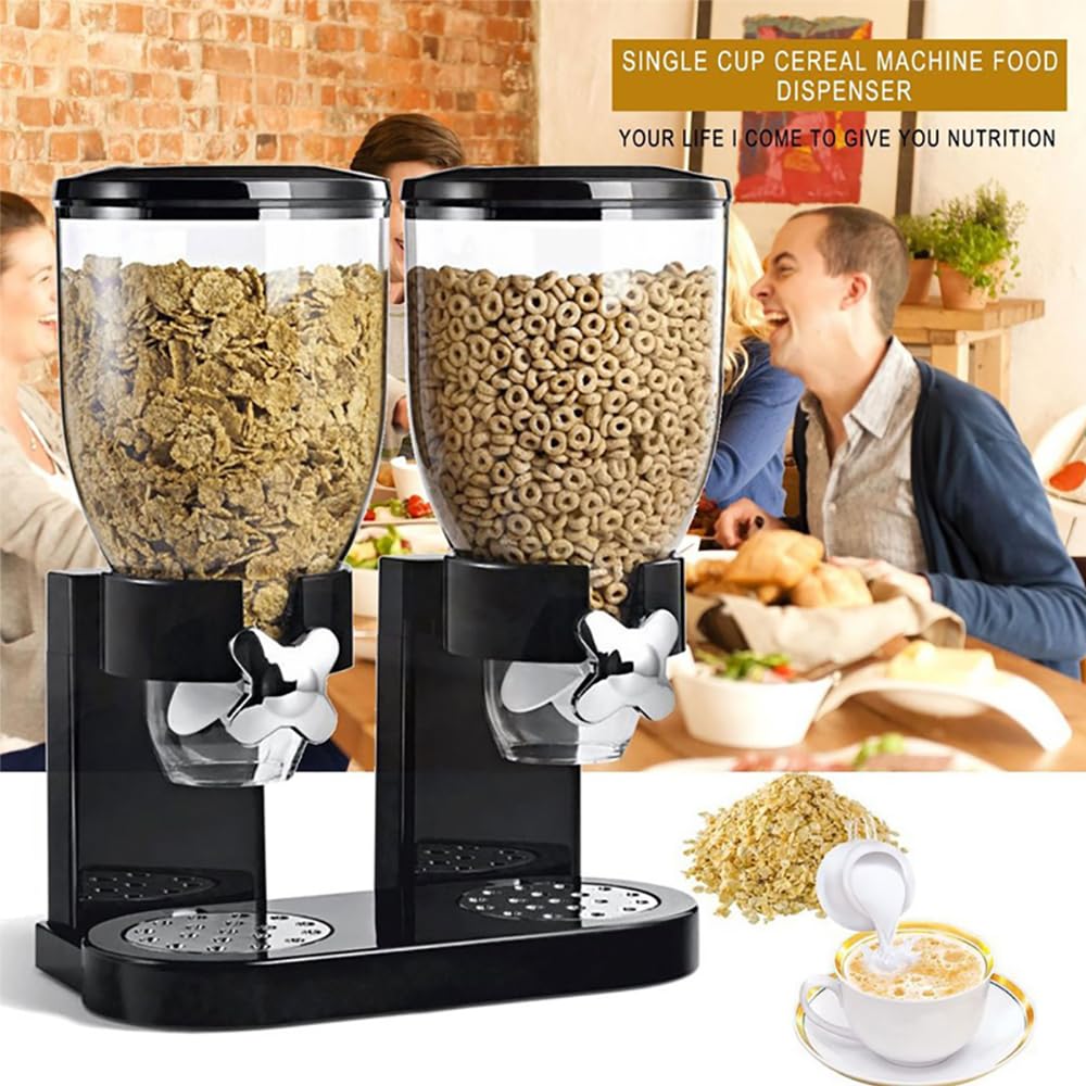 TsoLay Doppio Distributore di Cereali per Uso Domestico, Distributore di Cereali con Contenitore Sigillato in Un Unico Pezzo E Design Combinato, Ben Sigillato, per Cereali Sfusi, Cereali