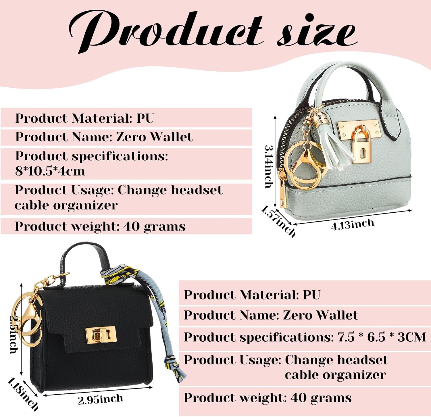 Liliaafar Mini Backpack Keychain Coin Purse for Women, 8 Pcs, 2 Style