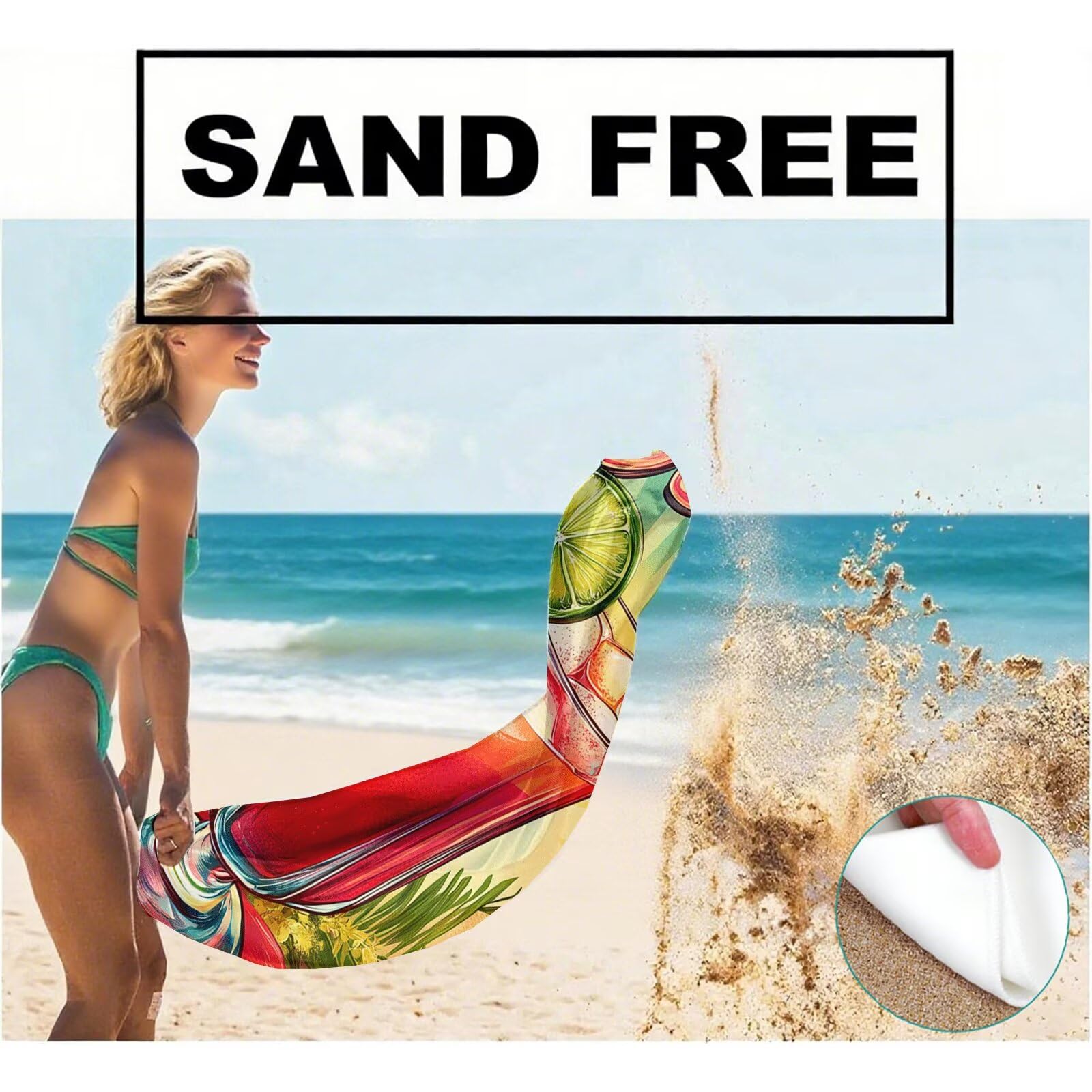 Serviette de Plage Microfibre Serviette Plage 100x150 cm 2 Pack Séchage Rapide, Anti-Sable, Absorbante Fonction Drap de Plage XXL pour Bain, Sport, Voyages, Sauna, Piscine, Yoga, avec Sac Été Q-728