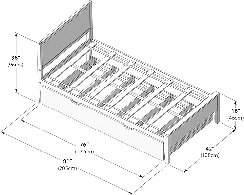 Miniatura 2 de Max & Lily Cama individual clásica, cabecera de panel, con nido, nuez