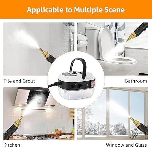 Miniatura 6 de WICHEMI Limpiador de vapor para limpieza, máquina de vapor de alta presión de 2500 W + trapeador de vapor de alta temperatura de 1800 W, máquina de