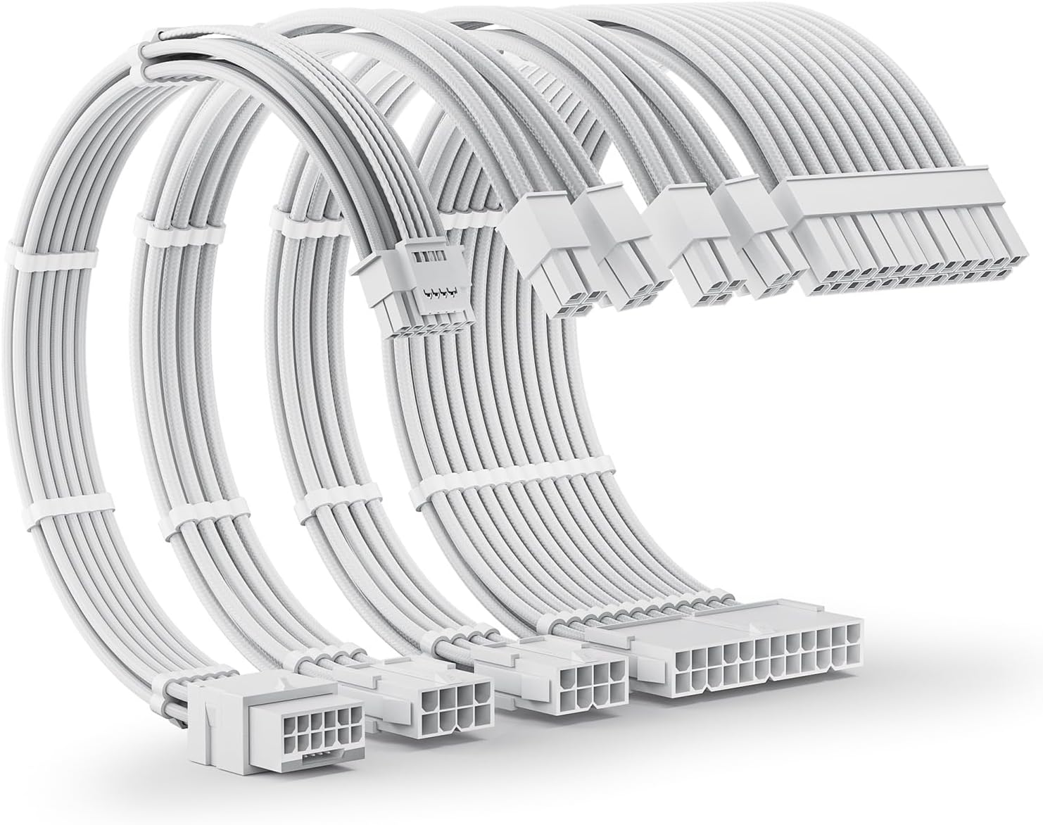 AsiaHorse 12VHPWR PSU Extension Cable Kit for RTX 50/40 Series, 16AWG Pcie 5.0 Cable Extension Kit Soft Braided 16PIN to 16PIN Cable Kit, 24pin ATX /4+4pin EPS /12+4pin 30CM