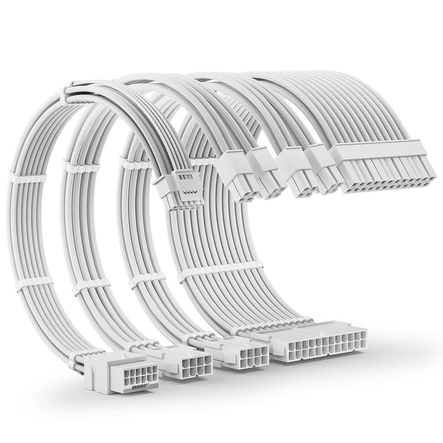 AsiaHorse 12VHPWR PSU Extension Cable Kit for RTX 50/40 Series, 16AWG Pcie 5.0 Cable Extension Kit Soft Braided 16PIN to 16PIN Cable Kit, 24pin ATX /4+4pin EPS /12+4pin 30CM