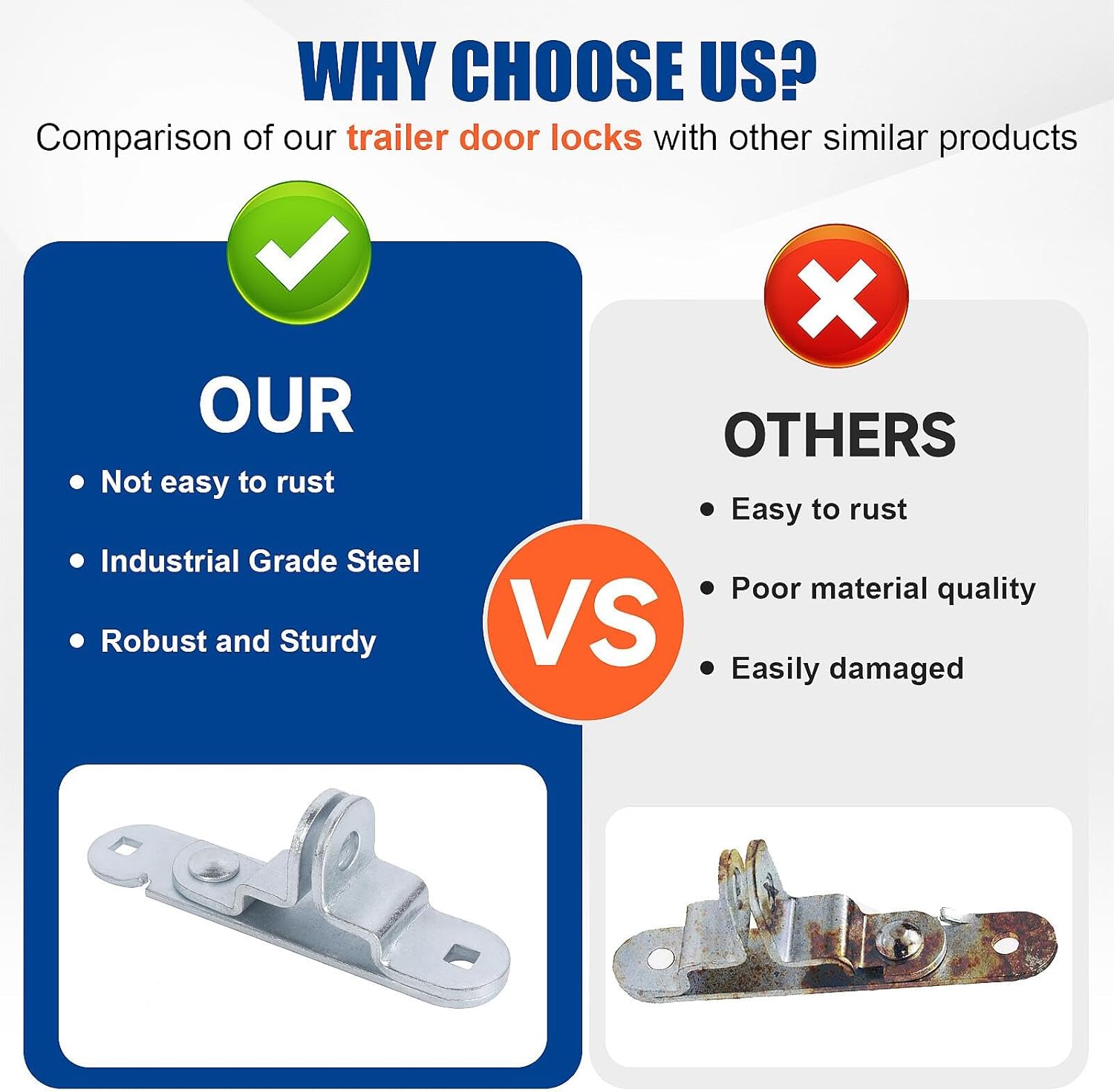 Fuoequl Trailer Hasp Bolt Kit for Trailer Cam Action Hasp (Trailer Door Hasp 1pc)