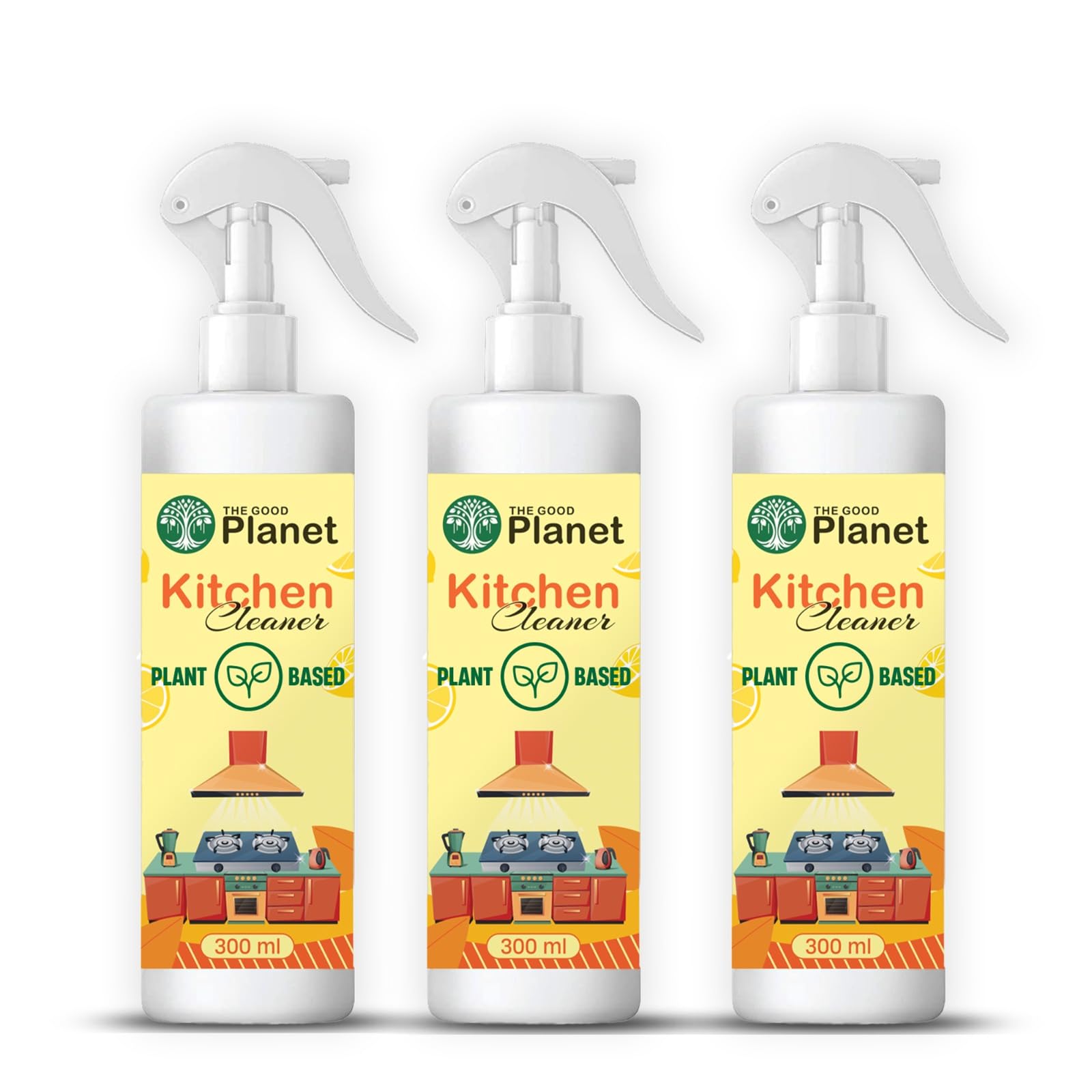 The Good Planet Organic Kitchen Cleaner Spray - All Purpose Natural Liquid Degreaser for Home Surface, Gas Stove, Chimney, Tiles, and Sink - Plant Based Grease Cleaning - 300ml | Pack of (3) (B0D87SJ3JC) Amazon Price History, Amazon Price Tracker