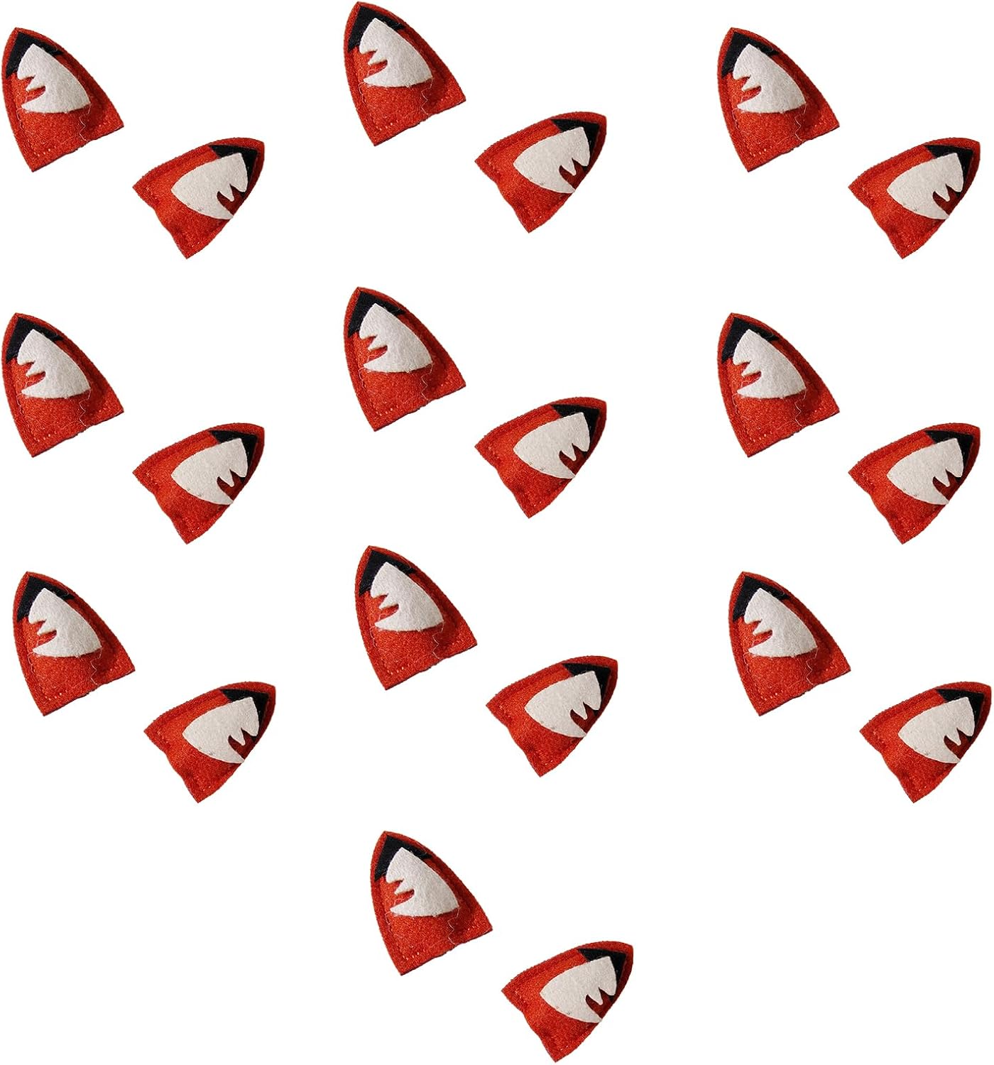 20pcs / Foxes Ear Shape Padded Appliques Patches Craft Clothes Sewing Woman Hair Clip Accessories Sewing Patches for Clothes Repair Decorative for Jeans for Decorative for