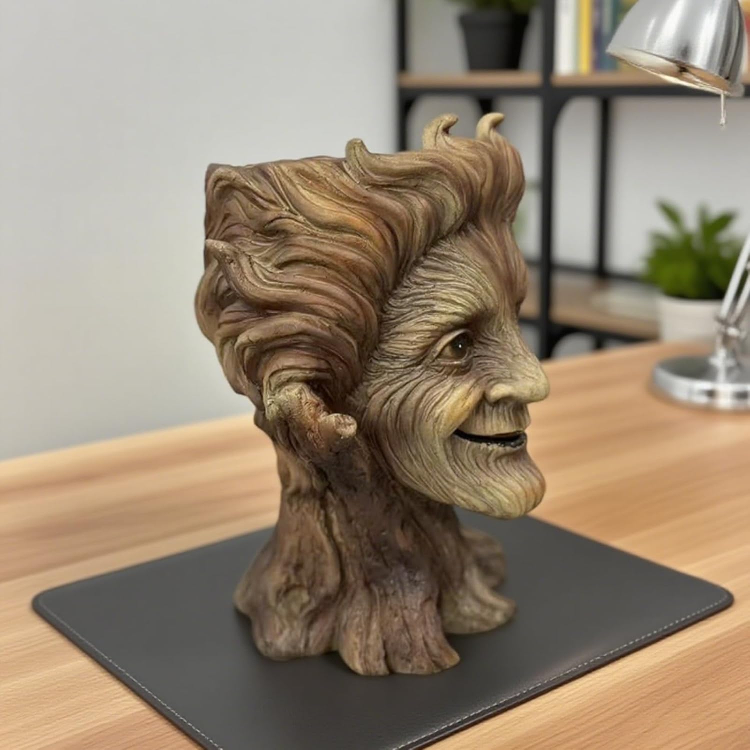 Tree Face Planter, 8.26 inch Resin Garden Flower Pot, Indoor Outdoor Decorative Vase, Brown