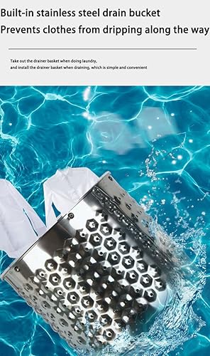 Miniatura 6 de Lavadora portátil, simple, compacta y de gran capacidad, lavadora biónica de lavado de manos con cubo de drenaje de acero inoxidable incorporado