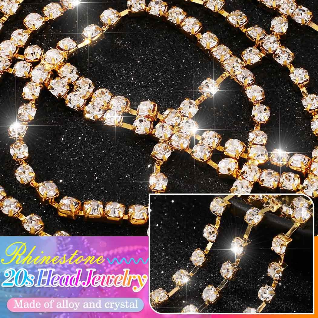 Amazon.com: CAKURE 1920s Crystal Cap Headpiece Flapper Cap Head