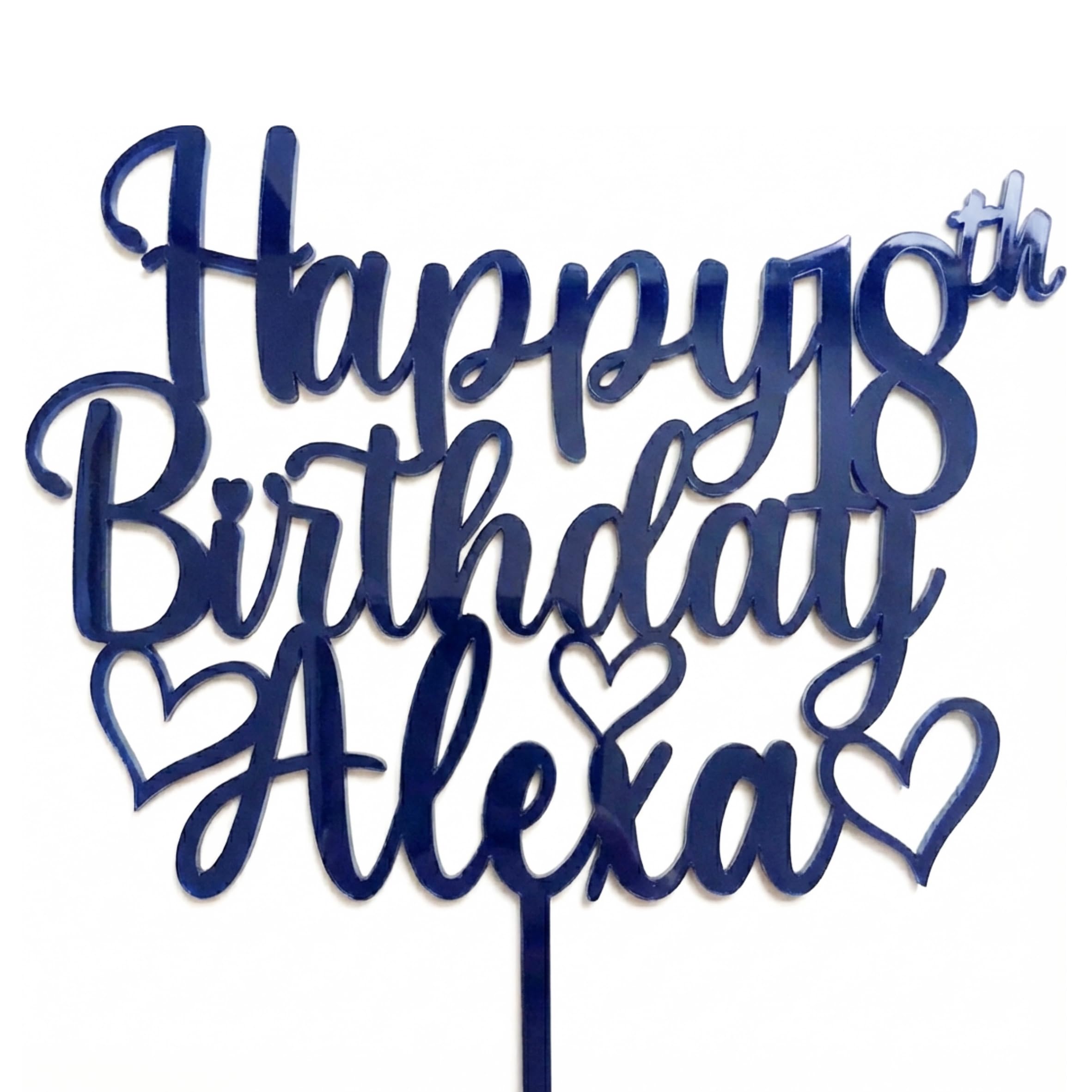 EKAM Personalised Acrylic Cake Topper, Customised Happy Birthday Custom Cake Topper, Any Name & Age Party Cake Decoration Gift for Milestone Birthdays and Special Celebrations (Blue) — image 1