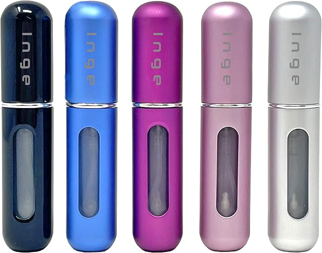 Inge 5ML Perfume Atomiser Bottles, 5PCS Refillable Travel Perfume Bottles Atomiser Spray Bottles Perfume Atomisers Portable Mini Perfume Bottles 5 Pack