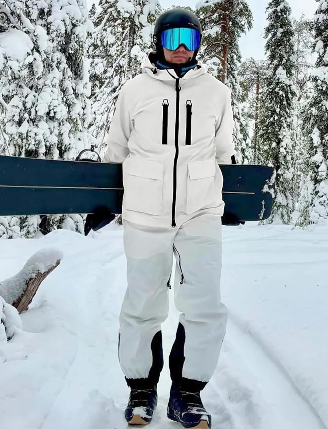 GSOU SNOW Men's Ski Jacket Snowboard Snow Coat Waterproof Windproof Insulated Winter Mountain Outdoor Sports Fixed Hooded - Image 3