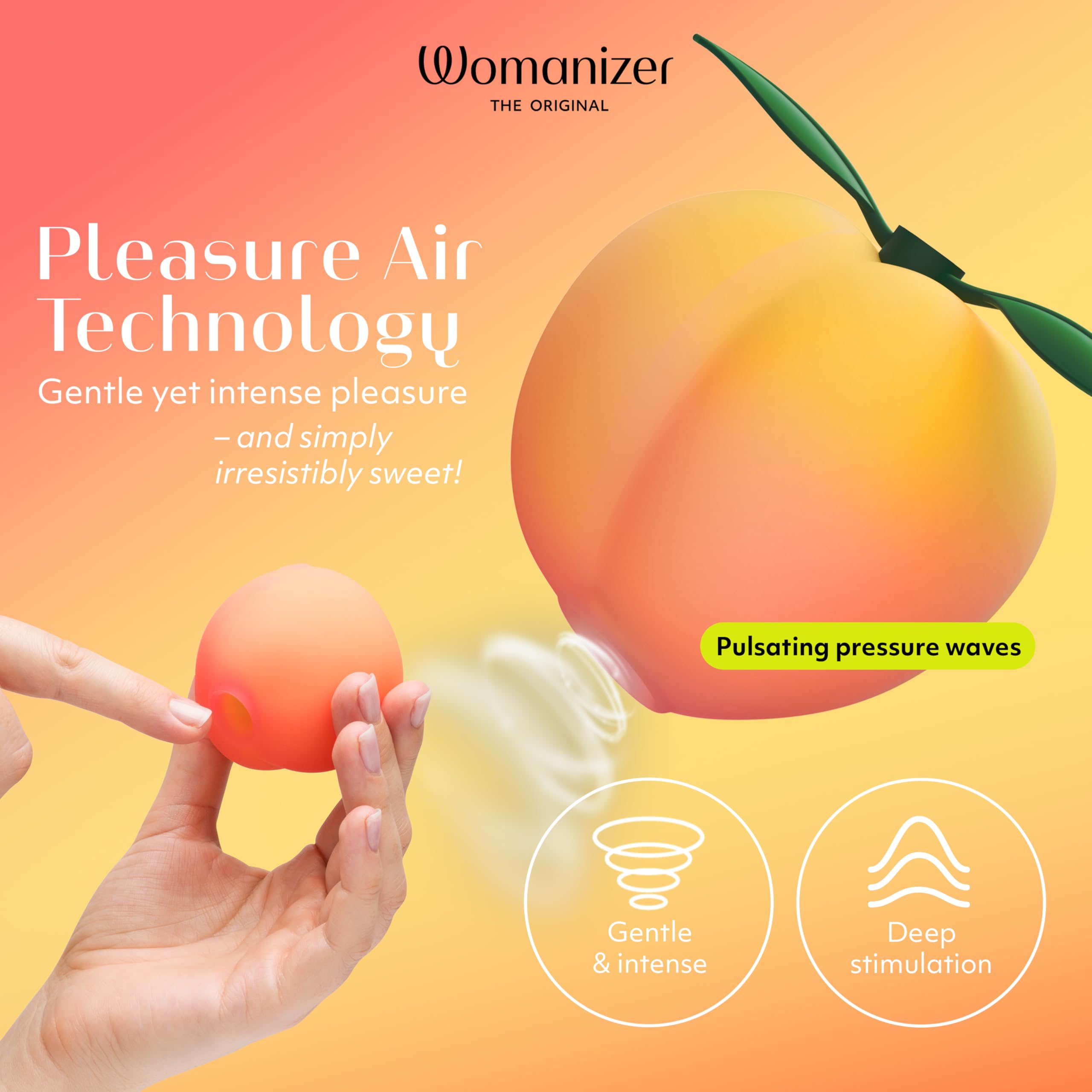 Womanizer Peach Sex Toy Clitoral Stimulator | Silicone Suction Toys for Her | Sexual Sucking Clitoris Vibrator Clitoris | Clit Sucker Personal Massager | Adult Toy for Women & Couples | Rechargeable