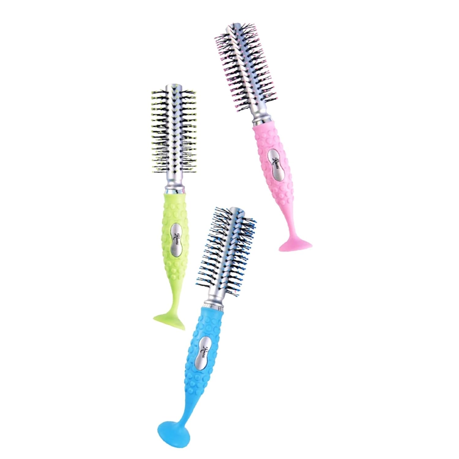 Amazon Com Rucci Round Suction Hairbrush Pack Of 3 Beauty Personal Care