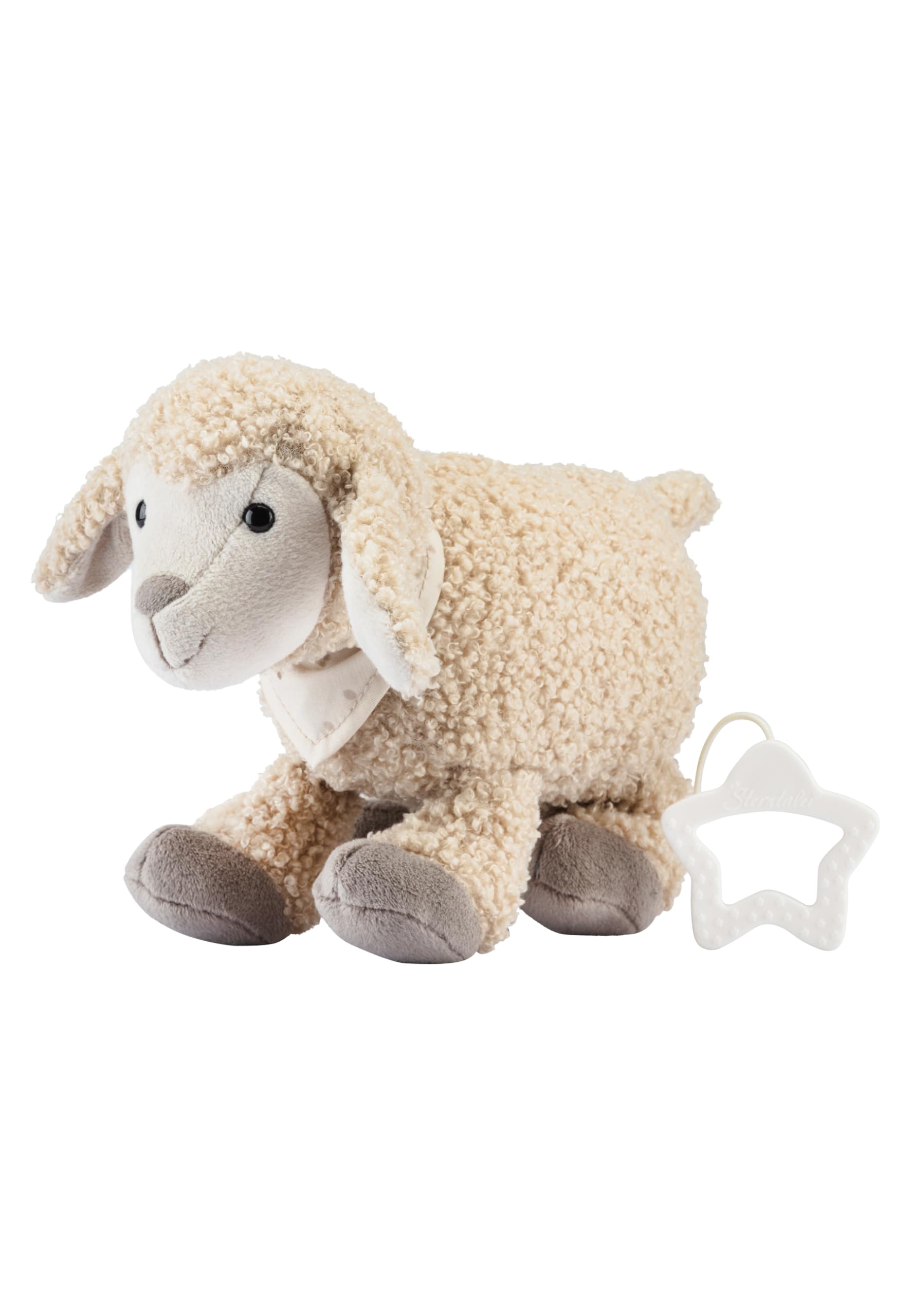 Sterntaler Musical Box M Sheep Flake - Baby Music Box Made of Soft Fabric - Cuddly Toy Baby Washable Thanks to Removable Music Box - Sleep Aid, Has A Calming Effect at Home & Travel, Sand Colours