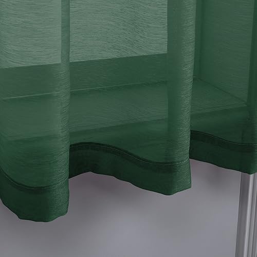 Miniatura 6 de DONREN 2 paneles de cortina de gasa semitransparentes texturizados para ventana de cocina, pequeñas ventanas cortas, cortinas suaves de lujo con