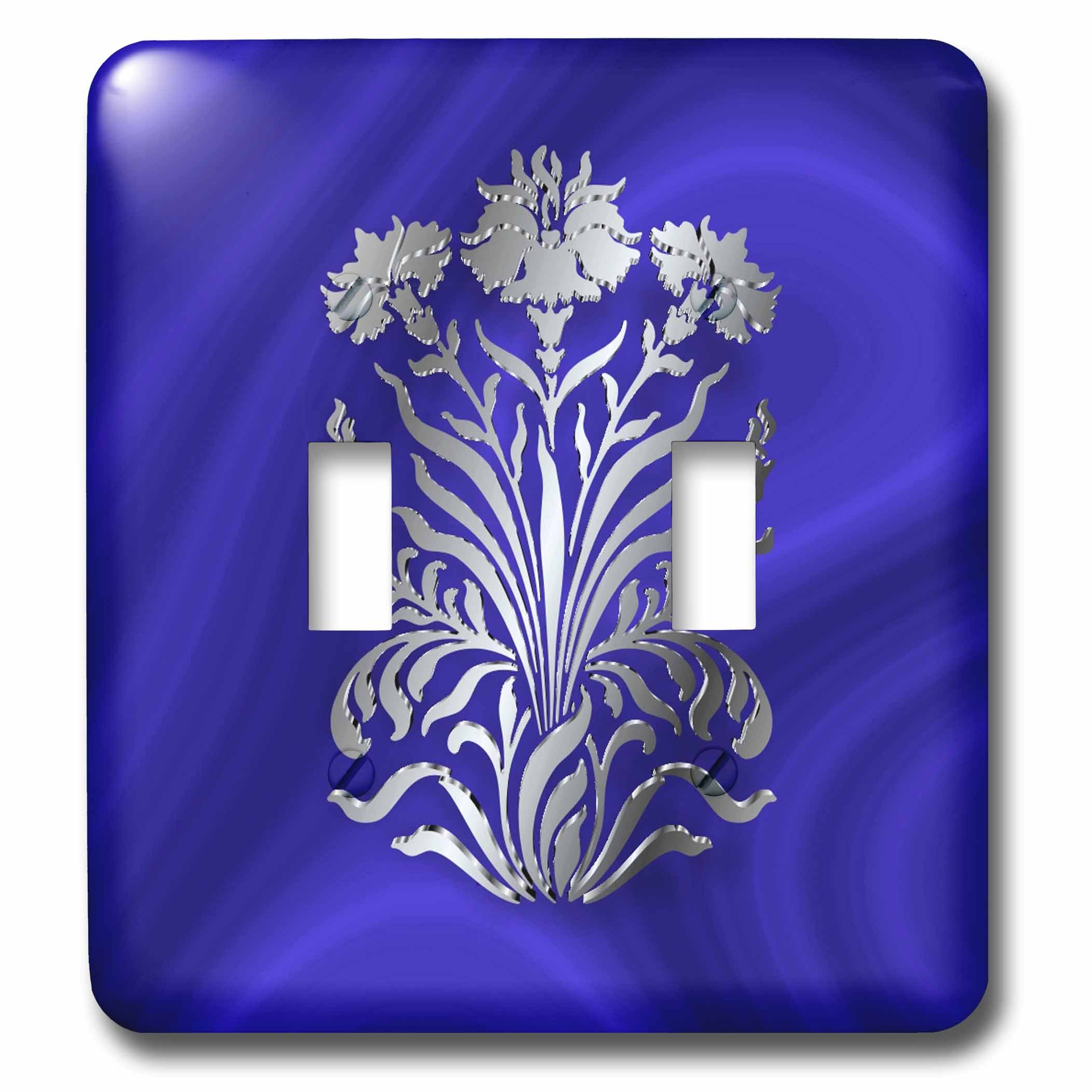 Interrupteur à bascule double effet 3D Rose pour sublimer une chambre en acier et velours bleu