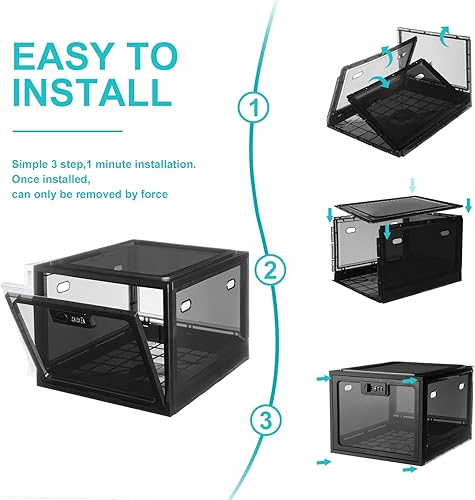 Miniatura 7 de Lalifebuss Cajas de bloqueo de combinación para artículos personales, caja de almacenamiento con cerradura para casillero de oficina, escuela,