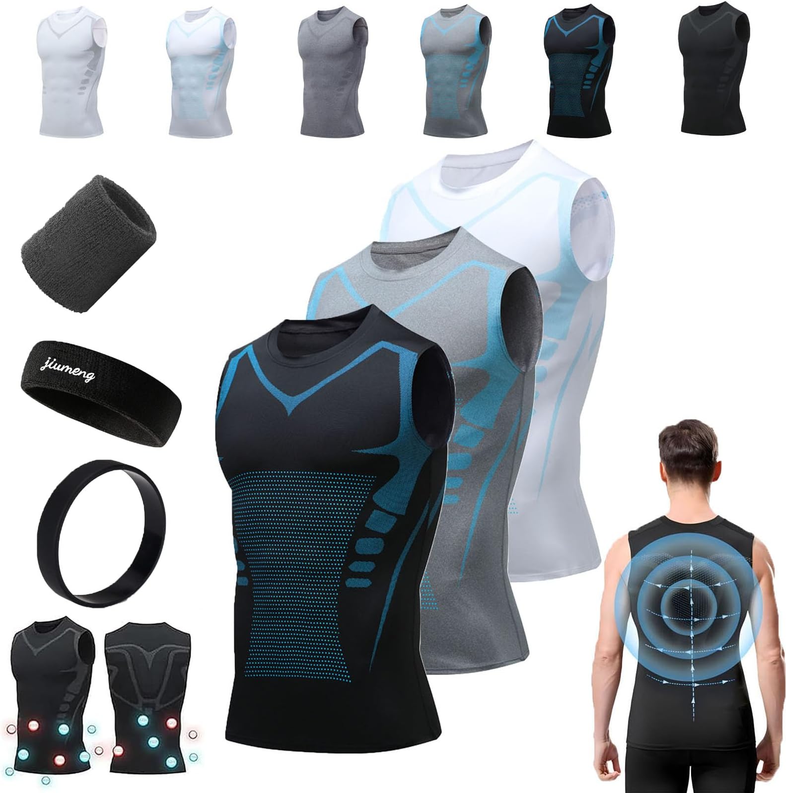WRSFXVMaynoxOff Compression Shirt, 2024 New Version Ionic Shaping Vest, Energetic Ionic Shaping Vest for Men